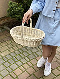 Корзина плетена з вибіленої лози. Арт:30108, фото 3