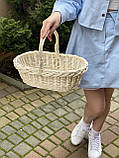 Корзина плетена з вибіленої лози. Арт:30108, фото 4