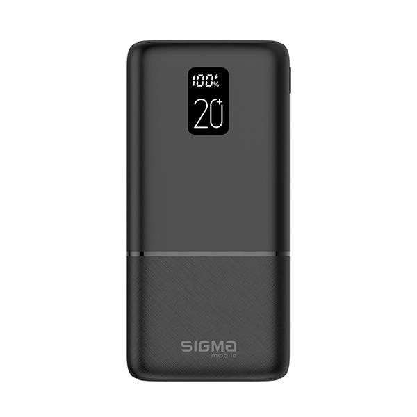 Павербанк Sigma X-power SI20A2QL 20000 mAh зовнішній акб з дисплеєм чорний, фото 1