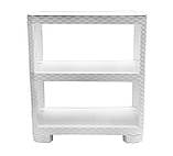 Етажерка пластикова Ротанг на 3 яруси біла (ПолімерАгро) 52*30*58 см, фото 2