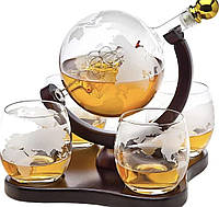 Декантер для алкогольних напоїв з 4 склянками