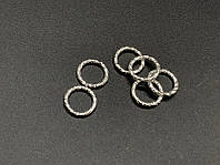 Колечки с узорами для изготовления сережек, светло серебряного цвета диаметром 12 мм, металлические