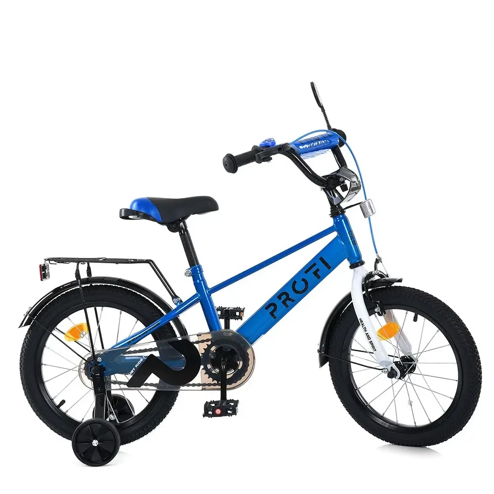 Дитячий велосипед двоколісний PROF1 20 MB  20022, дзвінок, ліхтар, багажник. Синій