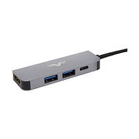 Хаб-юсб Type-C Frime 4-в-1 USB3.0, USB2.0, PD, HDMI Space Grey (FH-4in1.201HP)