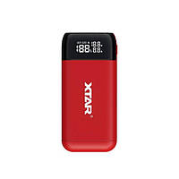 Зарядний пристрій (функція Powerbank) Power Bank Case Xtar PB2S Red, 2x18650-21700, USB+Type-C QC+PD, LCD, Box