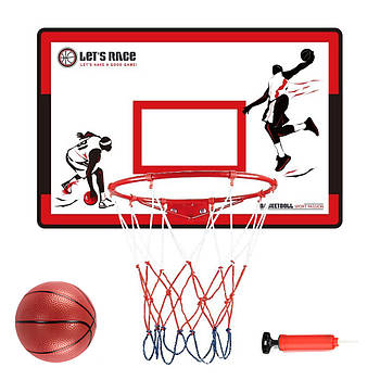 Баскетбольне кільце 25 см MR 1143 Металеве баскетбольне кільце з щитом та баскетбольним м'ячем