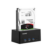 Док-станція Maiwo K308H для HDD 2,5"/3,5" SATA через USB3.0 безгвинтове кріпл. 3*USB3.0-порта чорний