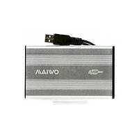 Зовнішня кишеня 2.5" Maiwo K2501A-U2S silver для HDD SATA через USB2.0 на гвинтах алюм. срібла.