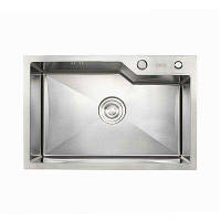 Кухонная мойка врезная Platinum 65Х43 из нержавеющей стали, прямоугольная мойка для кухни, металлическая, хром