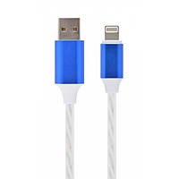 Кабель USB 2.0 Lightning - 1.0 м Cablexpert CC-USB-8PLED-1M, з підсвічуванням, 2А (10W)