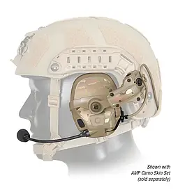 Навушники активні Ops-Core AMP Standard Headset - Connectorized з ARC Helmet Rail Adapter, Колір: Tan