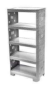 Етажерка пластикова Ротанг на 5 ярусів сіра (ПолімерАгро) 52*30*107 см