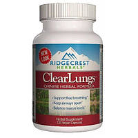 Комплекс для профилактики дыхательной системы RidgeCrest Herbals Clear Lungs 120 Veg Caps RCH ZZ, код: 7519004