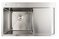 Стальная кухонная мойка врезная из нержавеющей стали 7848tuiL Platinum, прямоугольная, металлическая