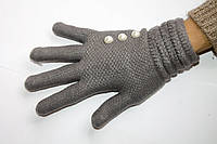 Вязаные перчатки темно-серые