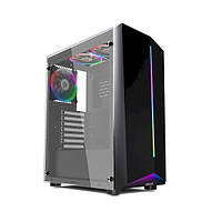 Корпус 1stPlayer R6-A-3R1 Color LED Black, Window, 3*120 мм Color LED, USB 3.0, ATX, без БЖ