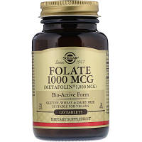 Витамин Solgar Фолиевая кислота, Folate, фолат, 1000 мкг, 120 таблеток (SOL-53596)