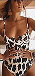 Купальник жіночий закритий спільний з леопардовим принтом, фото 3
