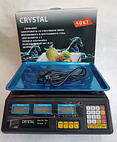 Торговые Весы электронные с калькулятором Crystal 50 kg 6V Черные Лучшая цена