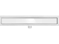 Трап підлоговий лінійний з нержавіючої сталі FALA WET-DRY WHITE GLASS; 60х 7х 2 см, сифон- 52 мм