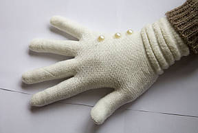 В'язані рукавички Білий, фото 2