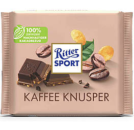 Ritter Sport Темний і молочний шоколад з кавовим смаком і шматочками пластівців 100g