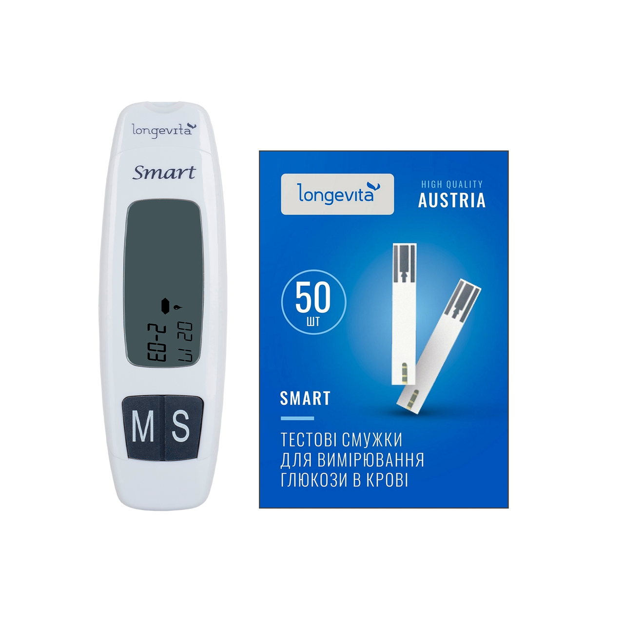 Глюкометр Longevita Smart (Лонгевіта Смарт) + 50 тест-смужок