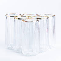 Набір склянок 6 штук для води та соку скляний прозорий