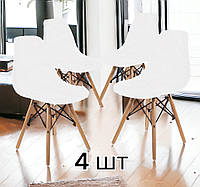 Стілець Bonro В-173 FULL KD білий ( 4 ШТ ) крісло кухонне у скандинавському стилі до 120 кг