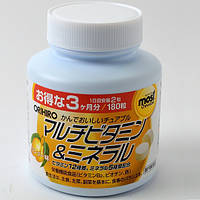 Витаминно-минеральный комплекс Orihiro Multivitamins Minerals 180 Chewable Tabs Mango GL, код: 7948453