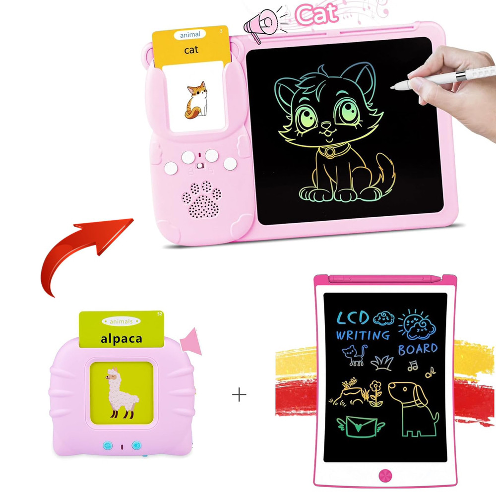 Дитячий планшет Paln Toys для вивчення английскої мови + LCD дошка для малювання, 255 карток(510слів)