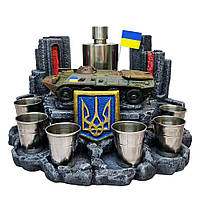 Интересный подарок куму мини-бар патриотический " Украинский БТР-80", Подставка для напитков