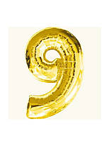 Куля з фольги золото цифра "9"