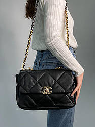 Жіноча сумка Шанель чорна Chanel Black 19 Handbag