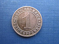 Монета 1 пфенниг Германия 1928 F Рейх