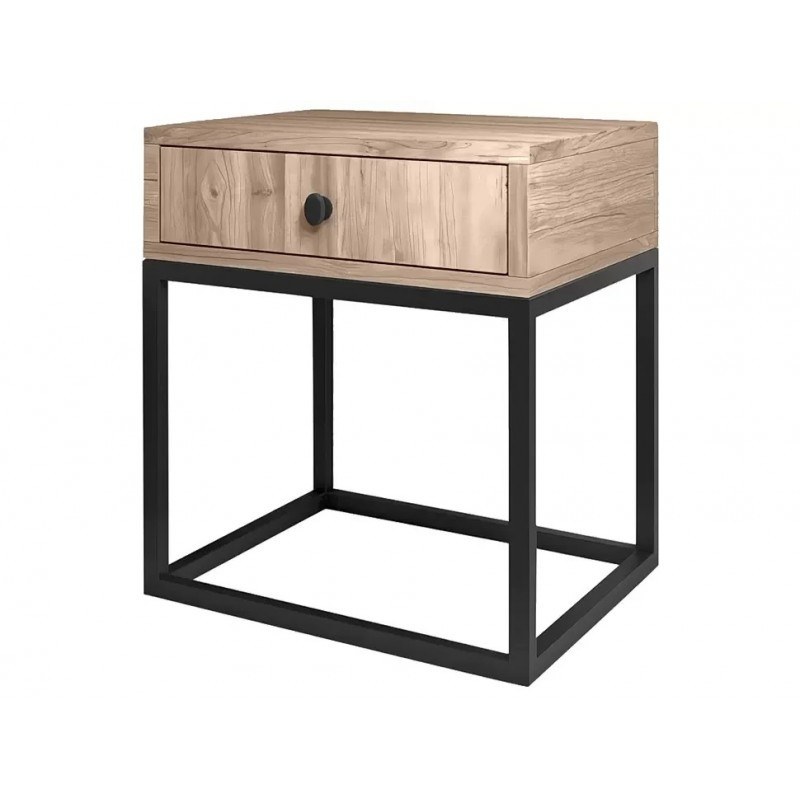 Тумба приліжкова з металу і ДСП Кубо Метал-Дизайн Чорний оксамит, фото 1