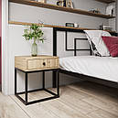 Тумба приліжкова з металу і ДСП Кубо Метал-Дизайн Чорний оксамит, фото 4