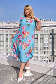 Літня шифонова сукня у великому розмірі Україна Розміри: 52.54.56.58.