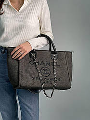 Жіноча сумка Шанель сіра Chanel Gray Deauville Large Shopping Bag