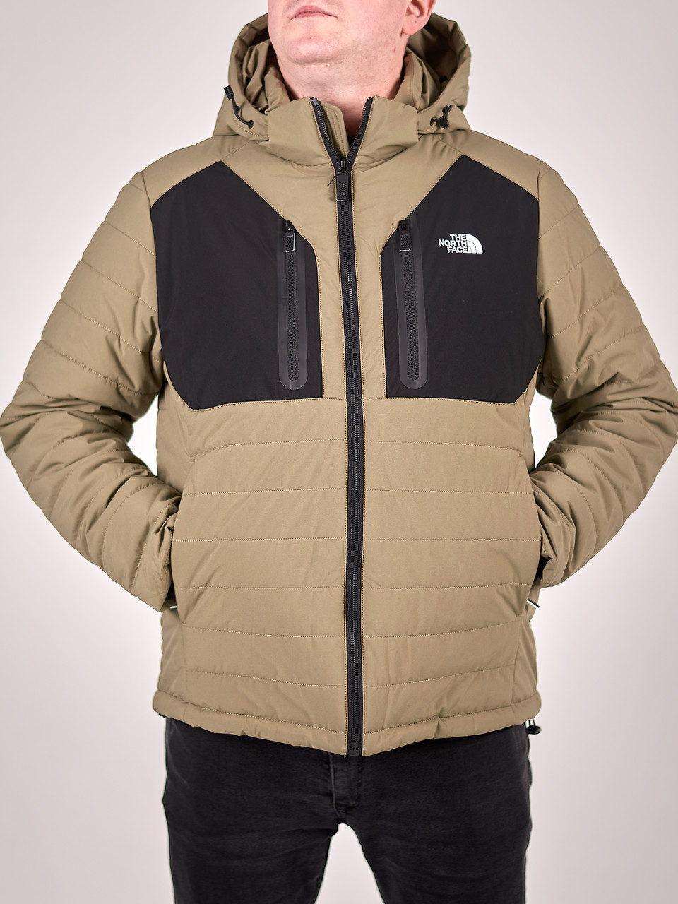 Мужская демисезонная куртка The North Face большого размера, цвет хаки - фото 1 - id-p2190329166