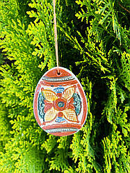 Прикраса на кошик писанка Косівська кераміка 6,5х5 см ручна робота