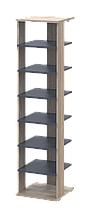 Полиця для взуття Doros Паоло Дуб Сонома/Графіт 38.4х38.4х153.4 (41516042)