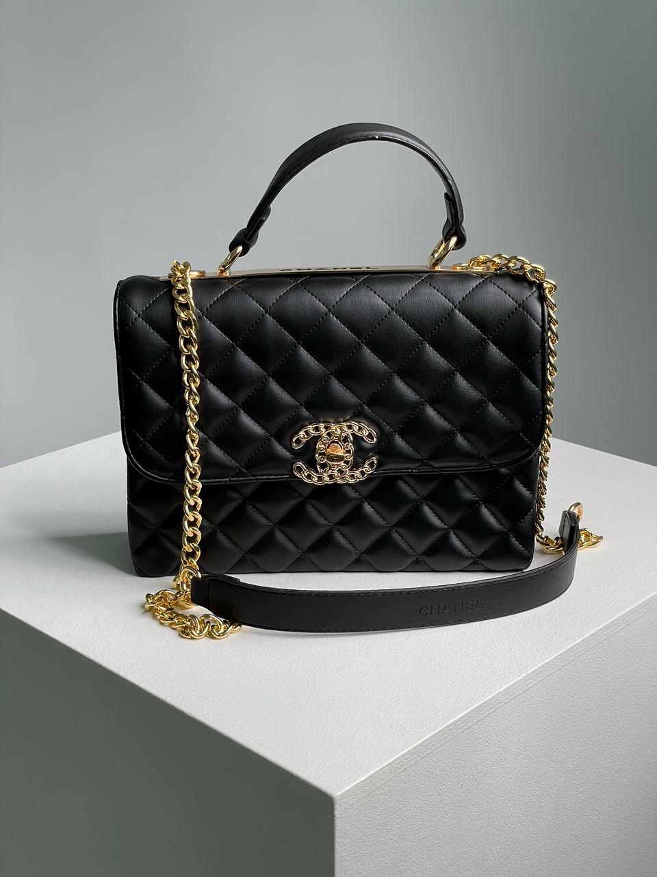 Жіноча сумка Шанель чорна Chanel Classic Black/Gold