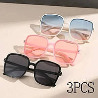 Квадратные солнцезащитные очки UV400, 3 пары