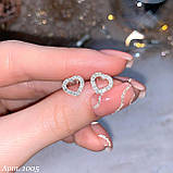 Пусети сердечки срібні або у позолоті, фото 2