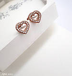 Пусети сердечки срібні або у позолоті, фото 4