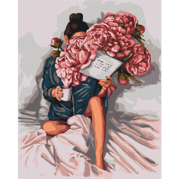 Картина за номерами 40х50 см. Історія піонів © Mykhailyshyna Daria. Brushme 2470