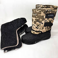 Мужские резиновые ботинки Размер 42 (27.5см) | Зимние мужские ботинки на меху | Военные ZV-244 сапоги зимние