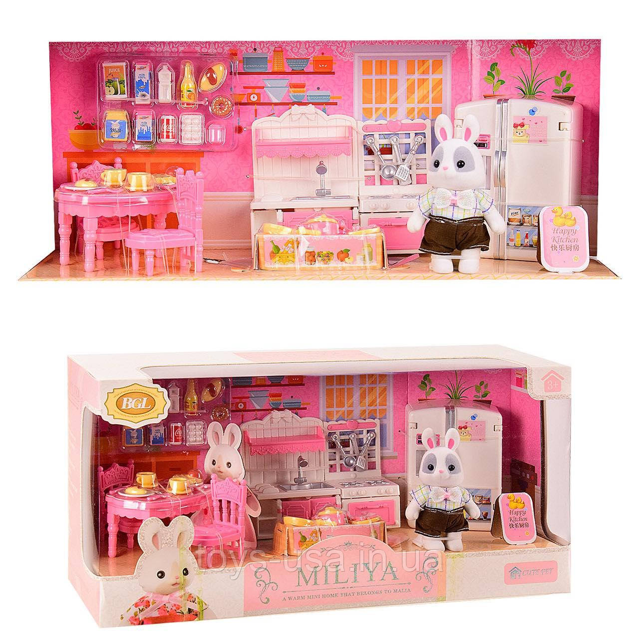 Набір лялькових меблів "Спальня" із фігуркою зайчика (аналог Sylvanian Families) арт. 55002-2, фото 1