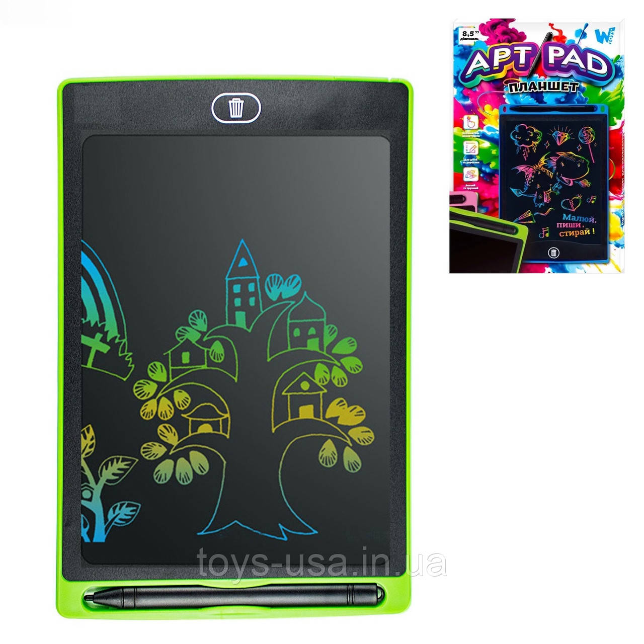 Дощечка-планшет для малювання LCD PAD ЗЕЛЕНА арт. 87166, фото 1